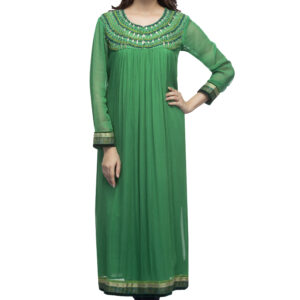 Georgette green ombre emb kurti