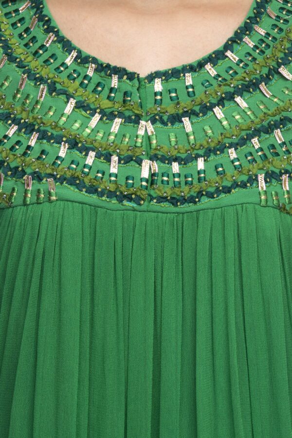 Georgette green ombre emb kurti - Image 4