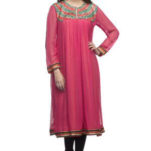 Georgette coral emb kurti