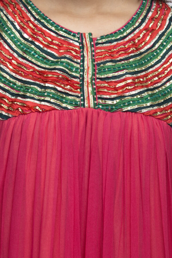Georgette coral emb kurti - Image 4
